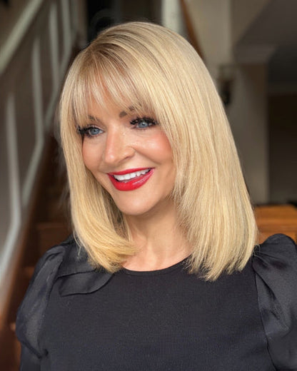 Human Hair Topper with Bangs | Hair Piece for Thinning Hair